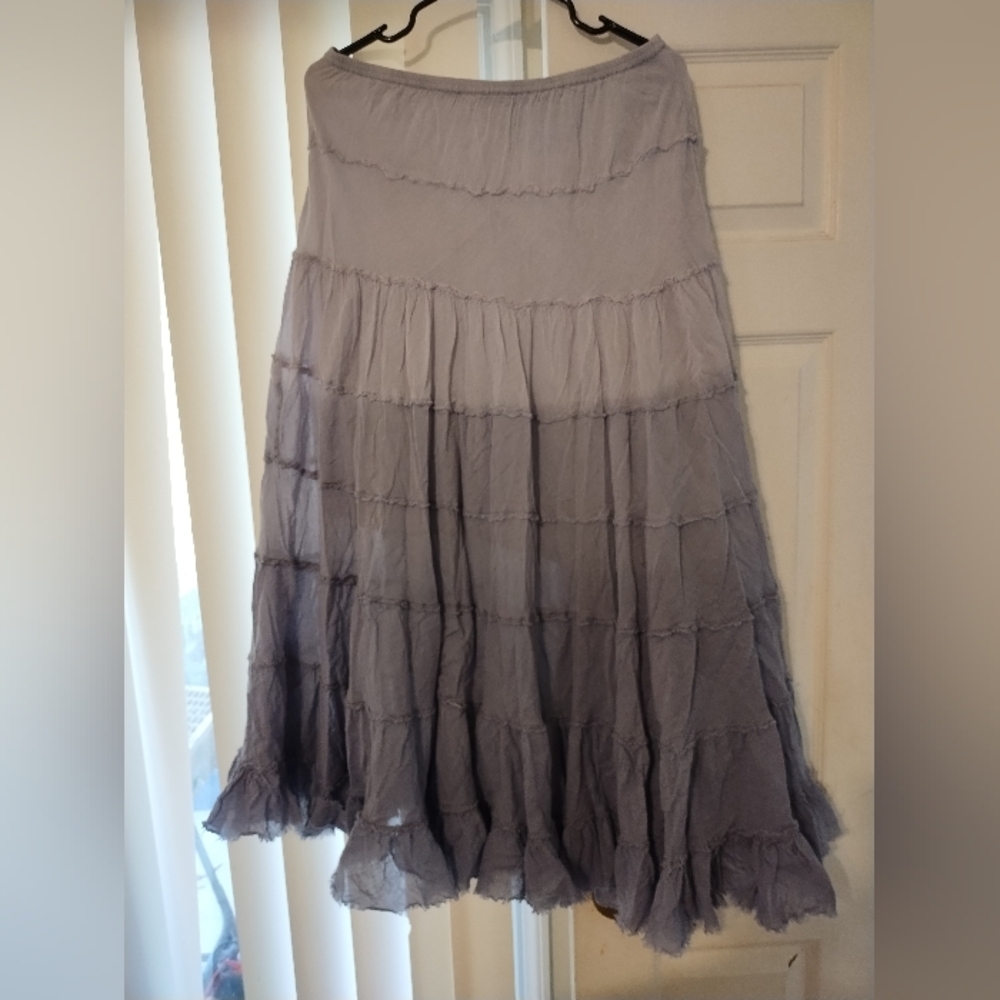 Derek Heart Ombre Blue Flowy Lined Bohemian Skirt Size XL